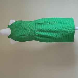 New York & Company Green Eyelet Halter Dress Size 8